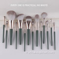 14 PCS Custom Logo Green Maquillage Brushes Set